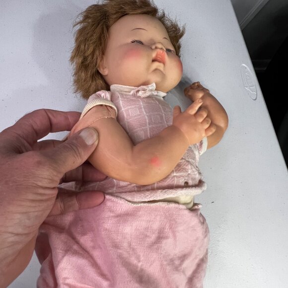 Vintage Ideal Thumbelina Doll 1960s Collectible 14 Inch Head Moves Pink Outfit - Picture 10 of 11